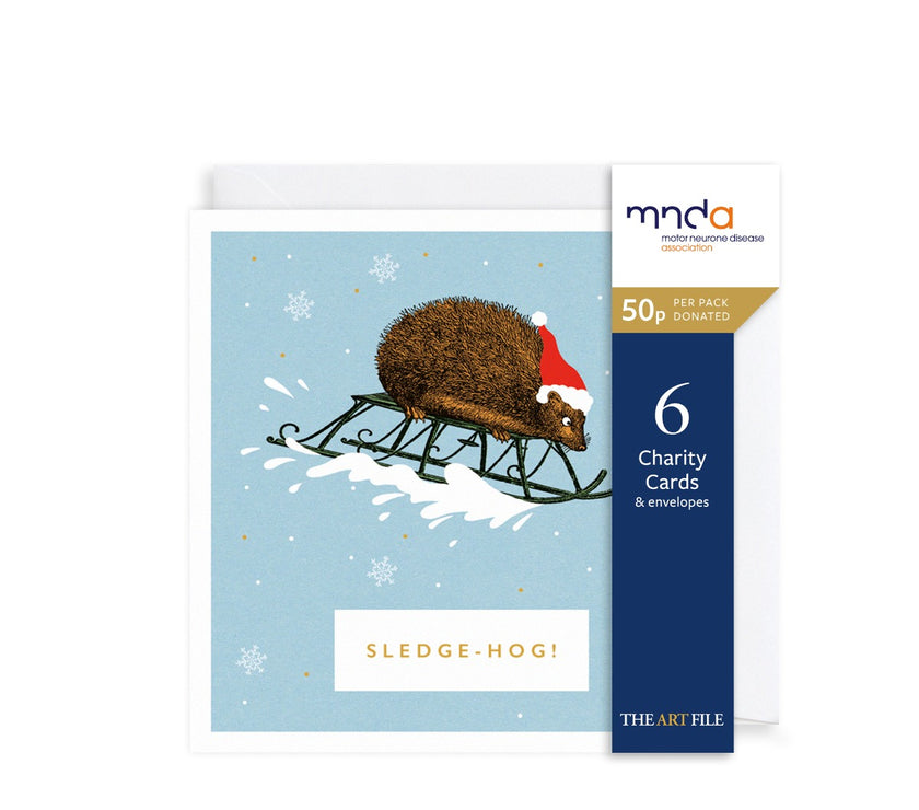 Pack of 6 Sledge-Hog Charity Christmas Cards