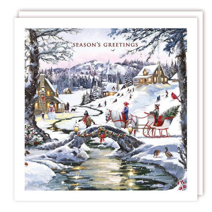 5 Festive Village Charity Christmas Cards - House of Cards