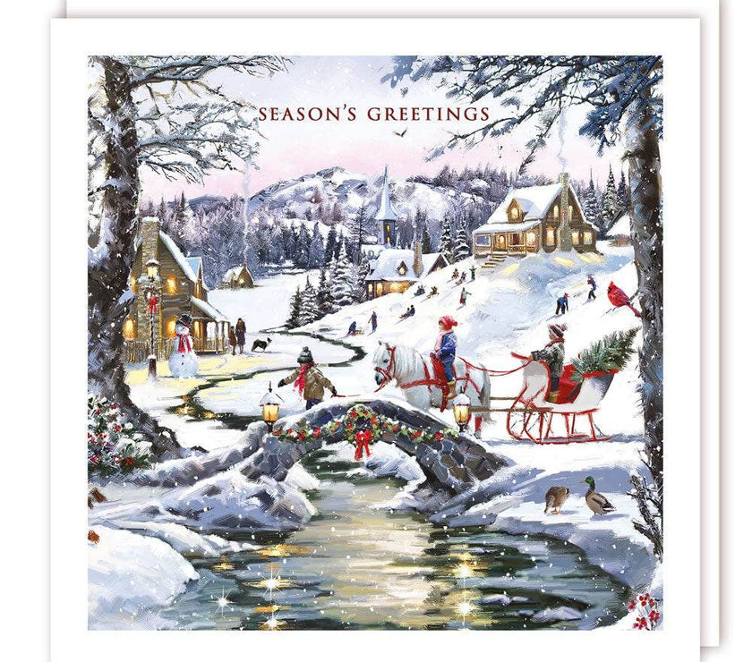 5 Festive Village Charity Christmas Cards - House of Cards