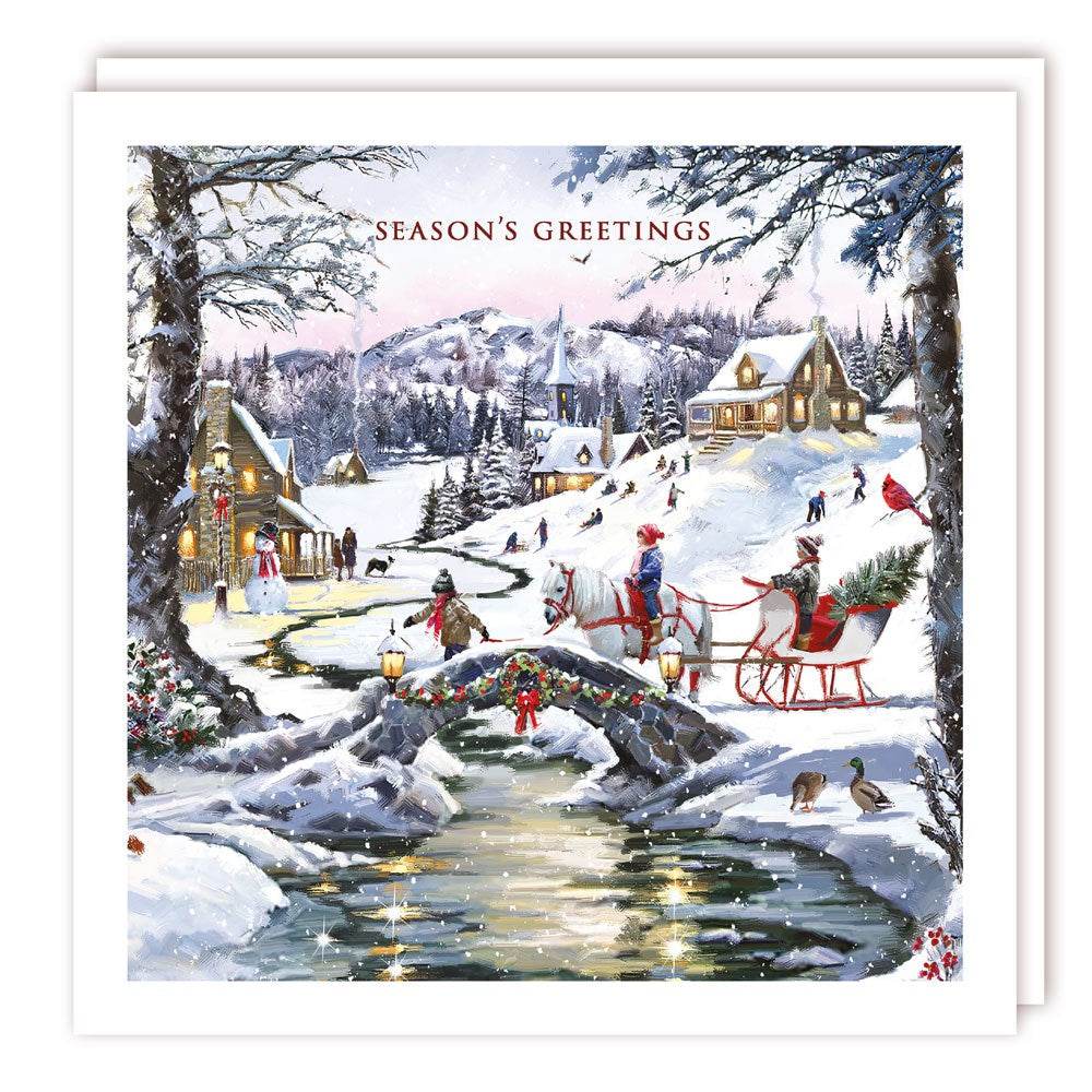 5 Festive Village Charity Christmas Cards - House of Cards