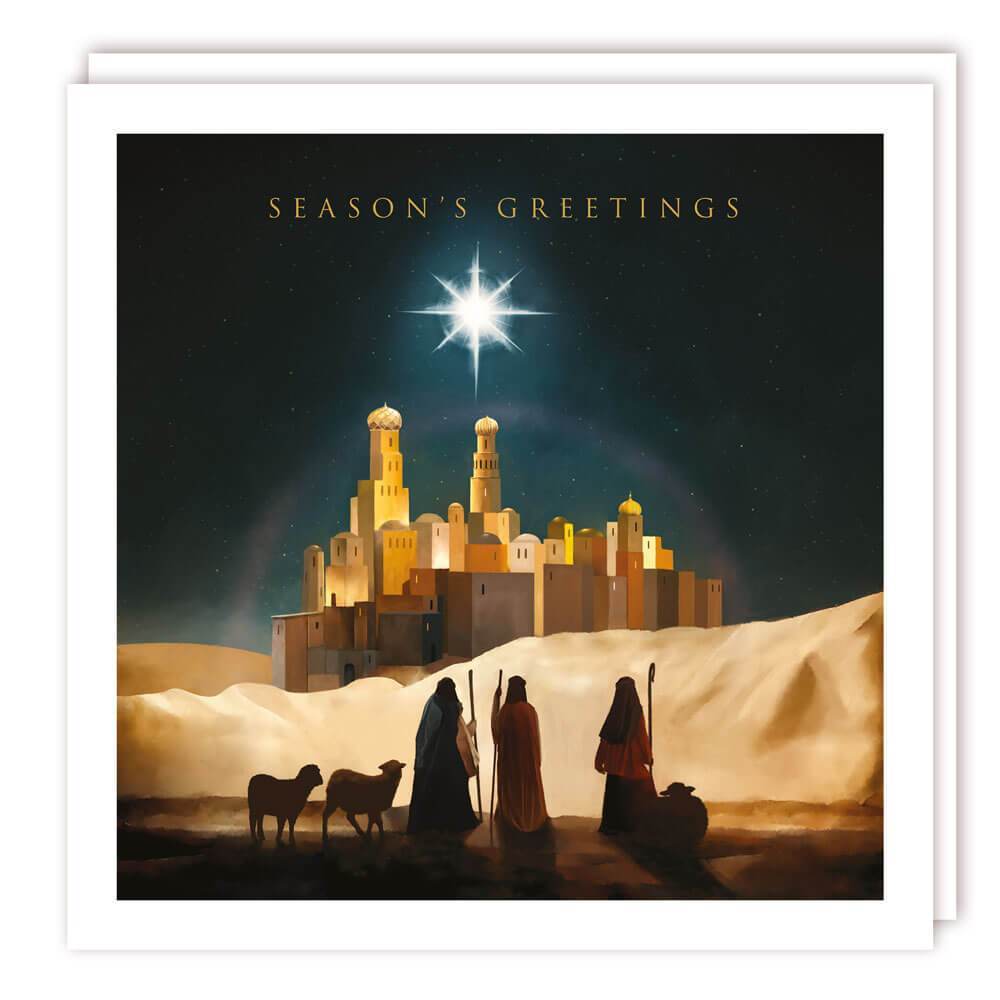 5 Village Bethlehem Star Christmas Cards - House of Cards