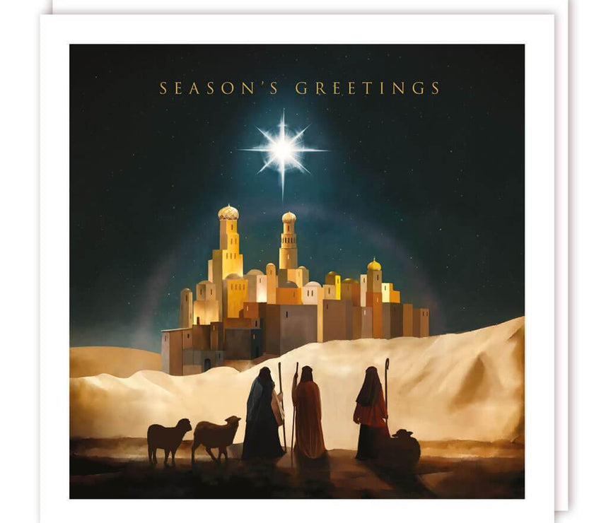 5 Village Bethlehem Star Christmas Cards - House of Cards