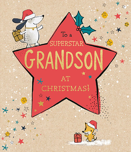 Superstar Grandson Christmas Card