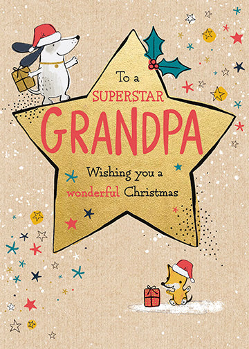 Superstar Grandpa Christmas Card