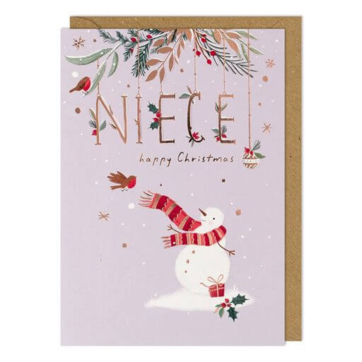 Niece Snowman Christmas Card