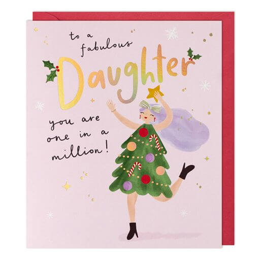 Daughter Pink Christmas Card