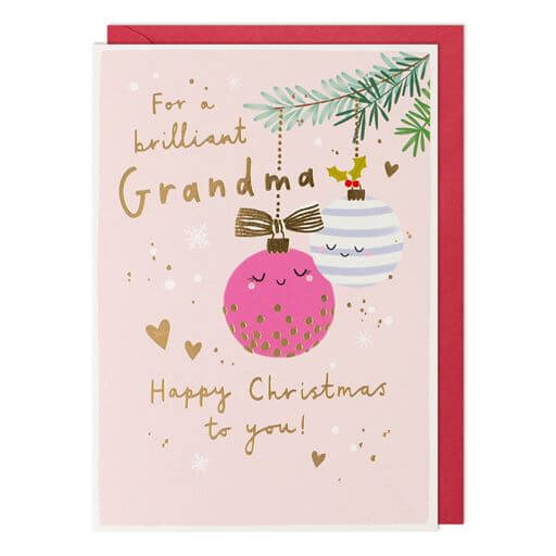 Grandma Baubles Christmas Card