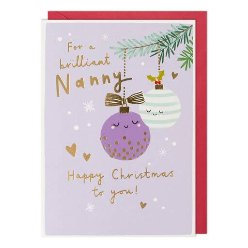 Nanny Baubles Christmas Card