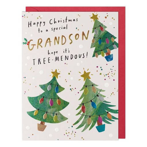 Grandson Trees Christmas Card