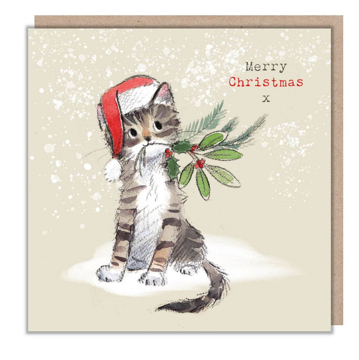 Holly Cat Christmas Card - House of Cards