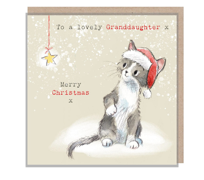 Kitten Lovely Granddaughter Christmas Card