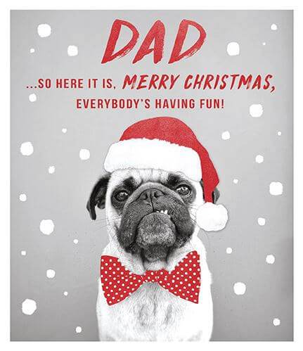 Dad Pug Christmas Card - House of Cards