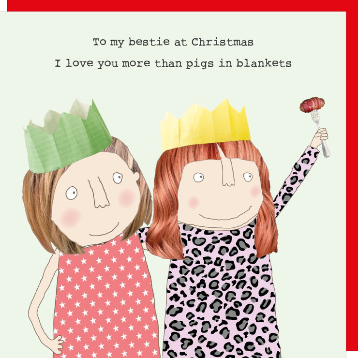 Bestie Pigs in Blankets Christmas Card