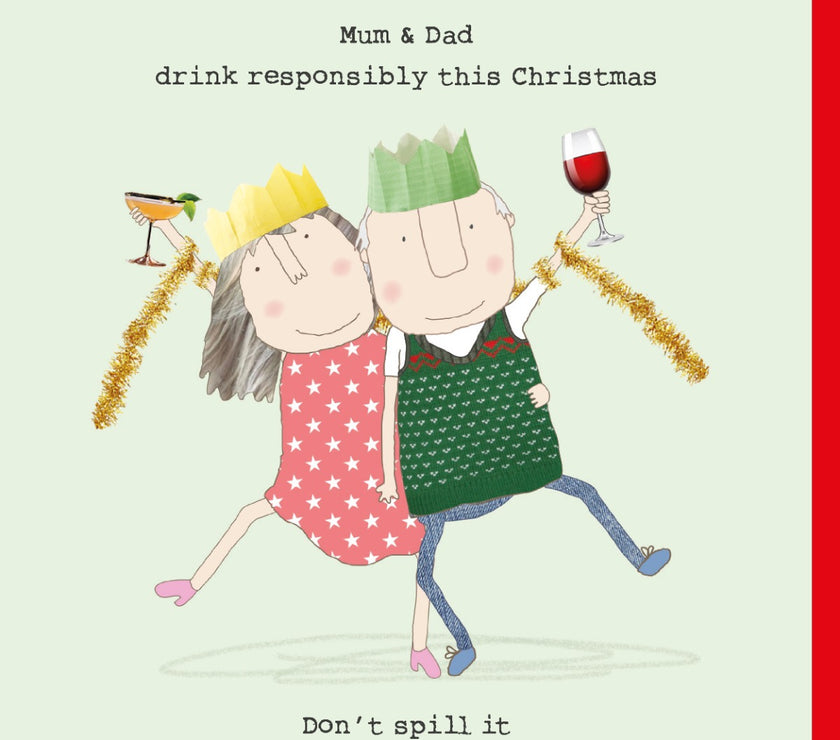 Mum and Dad Drink Responsibly Christmas Card