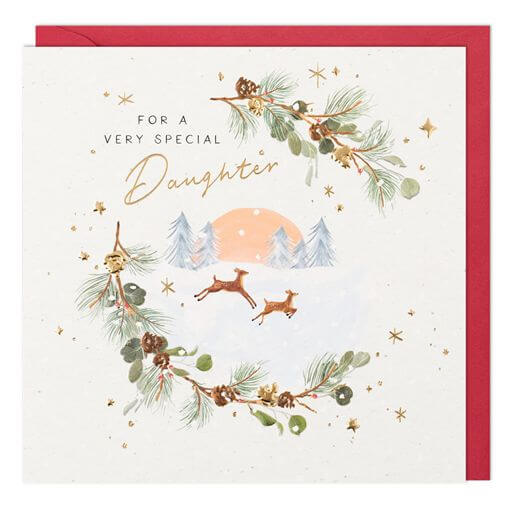 Daughter Deer Christmas Card