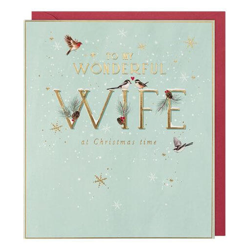 Wonderful Wife Birds Christmas Card