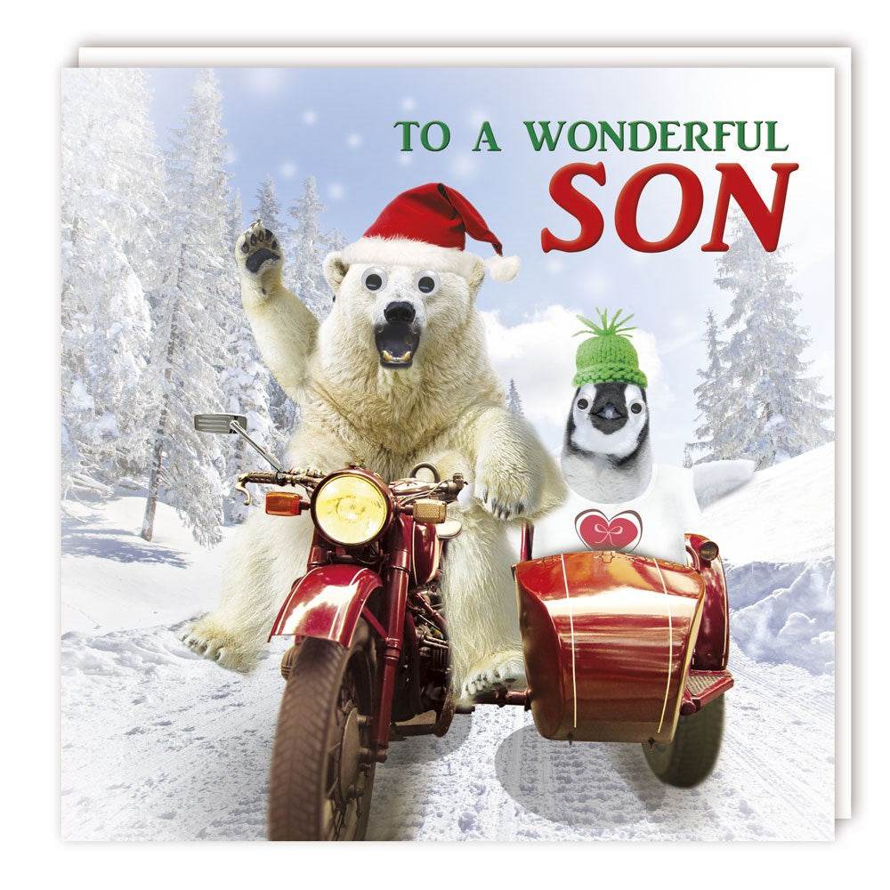 Gogglies Motorbike Son Christmas Card - House of Cards