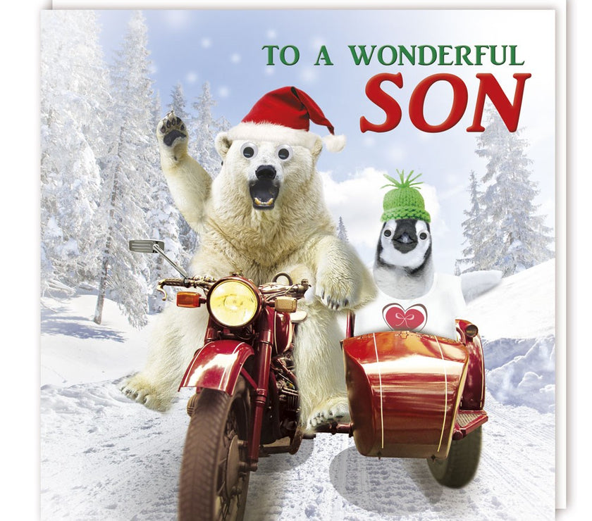 Gogglies Motorbike Son Christmas Card