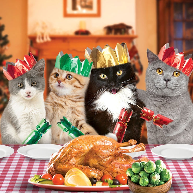 Cats Dinner Christmas Card