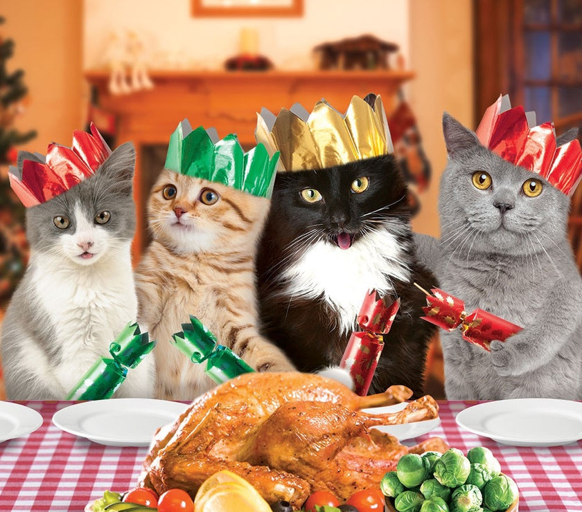 Cats Dinner Christmas Card