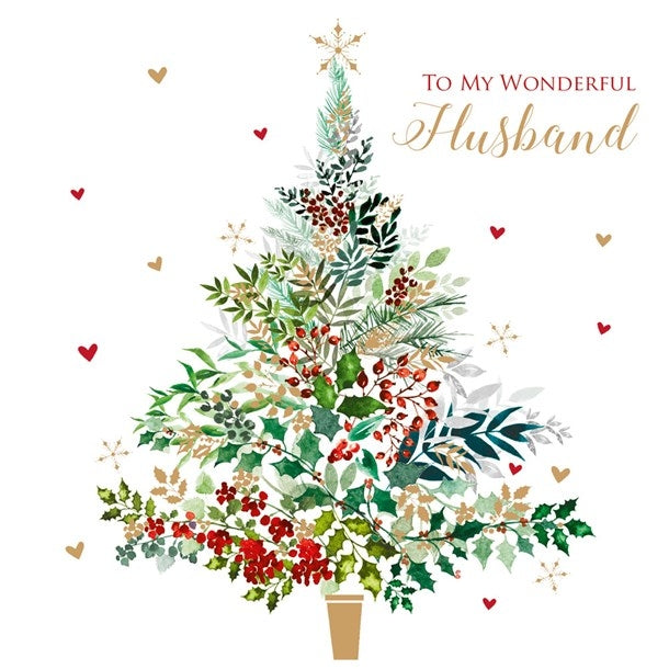 Husband Christmas Tree Card