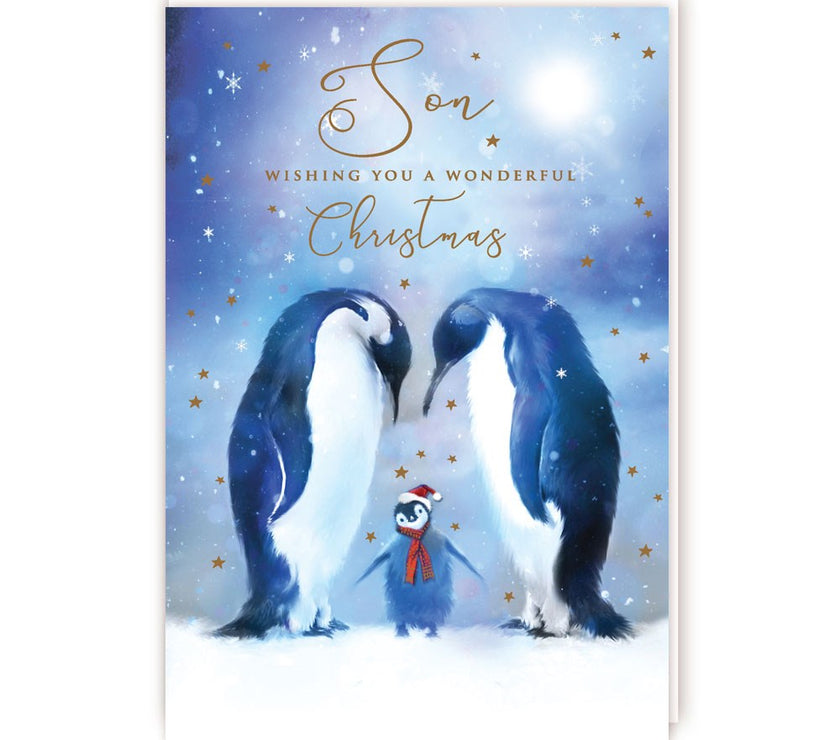 Penguins Son Christmas Card