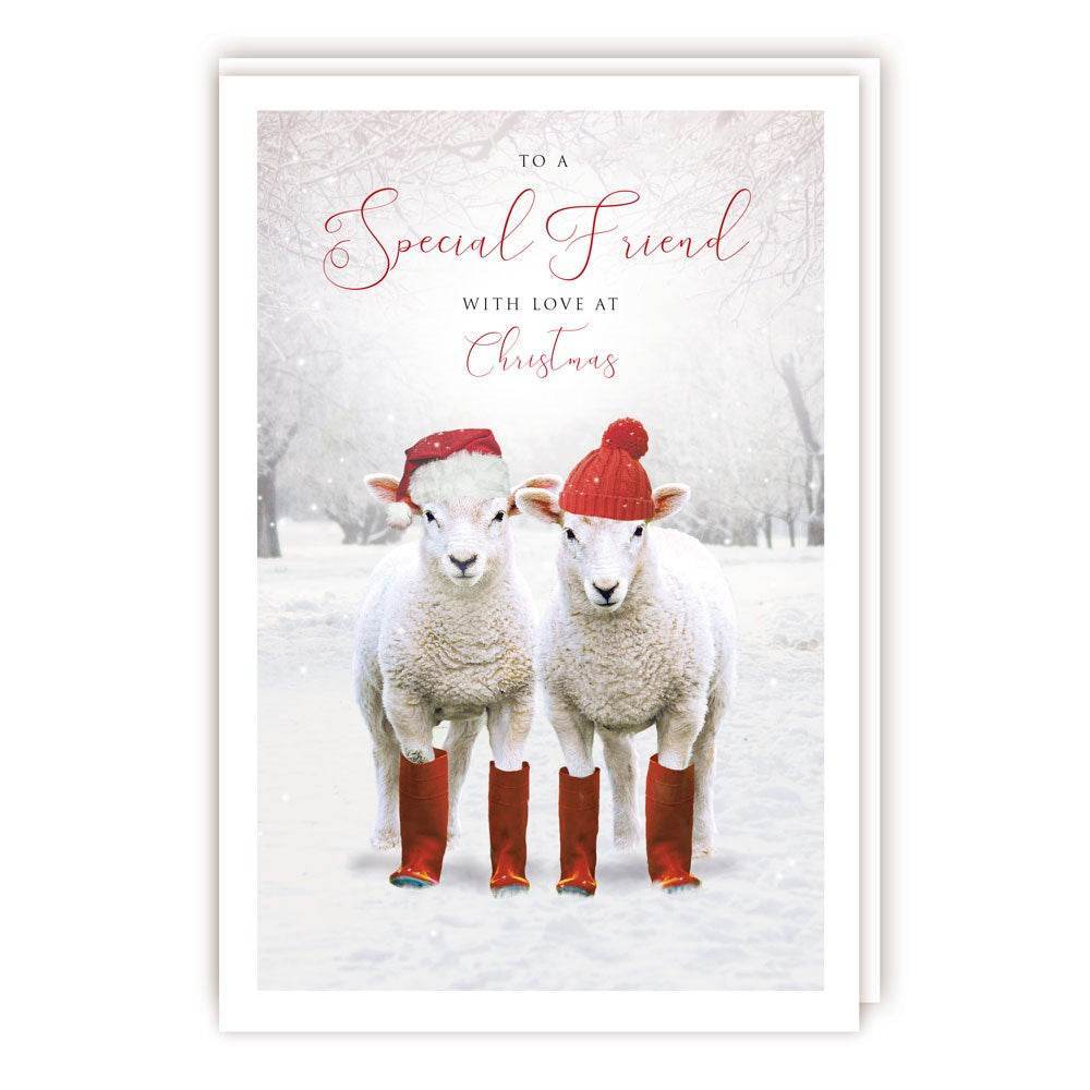 Special Friend Lambs Christmas Card - House of Cards