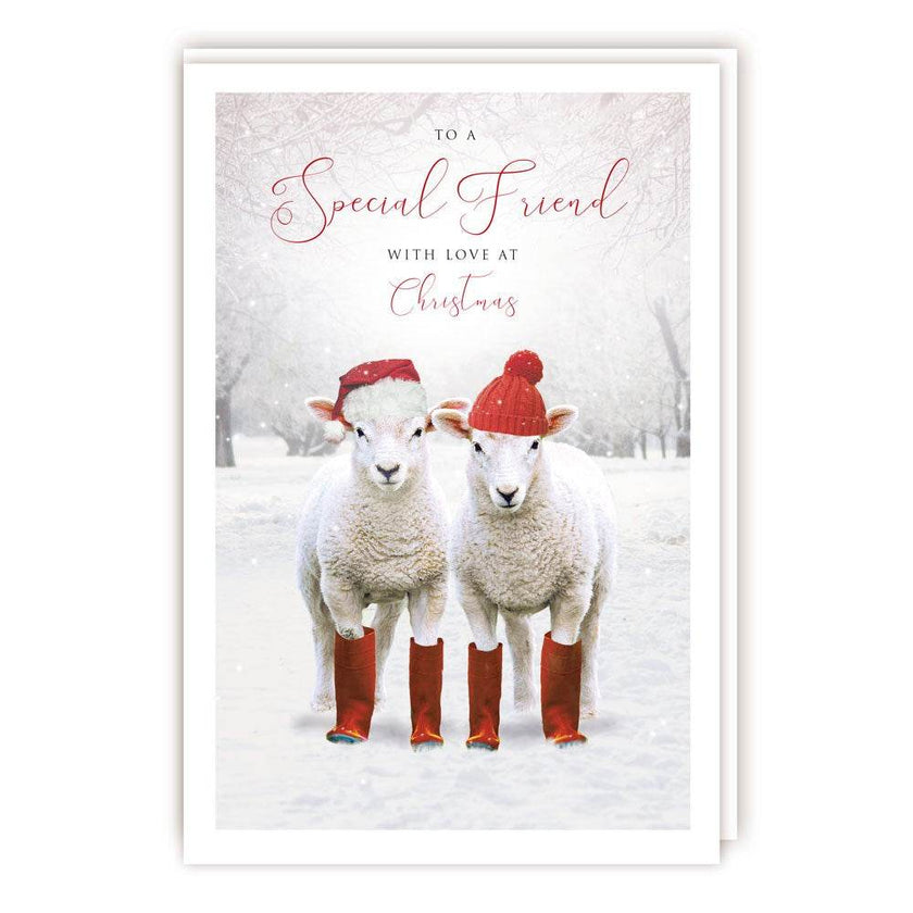 Special Friend Lambs Christmas Card - House of Cards