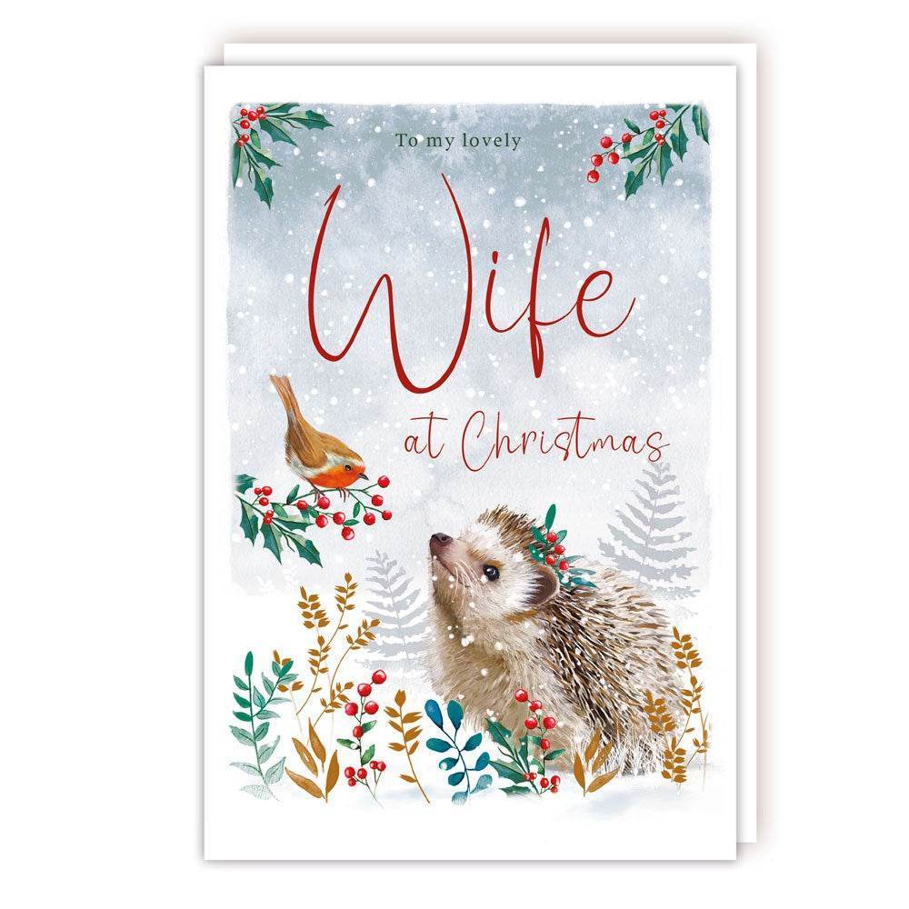 Wife Hedgehog Christmas Card - House of Cards