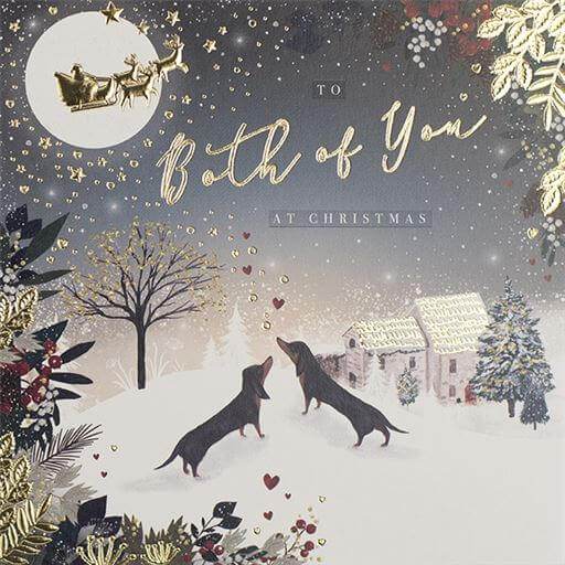 Both of You Dogs Christmas Card - House of Cards