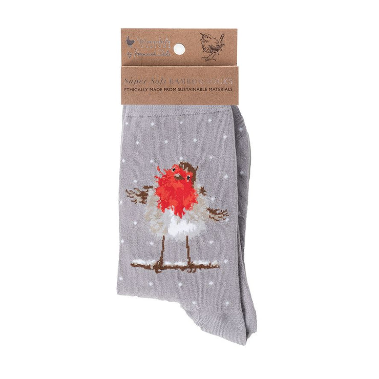 Jolly Robin Christmas Bamboo Socks