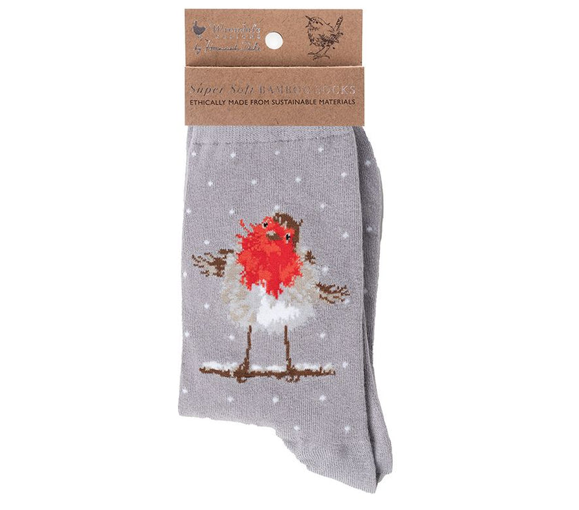 Jolly Robin Christmas Bamboo Socks