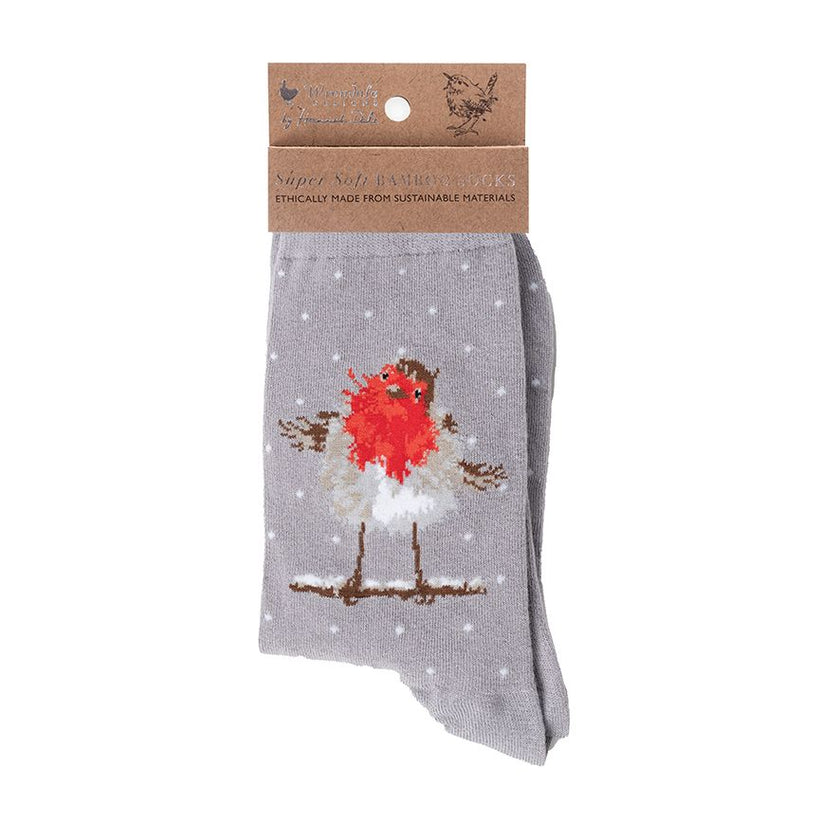 Jolly Robin Christmas Bamboo Socks