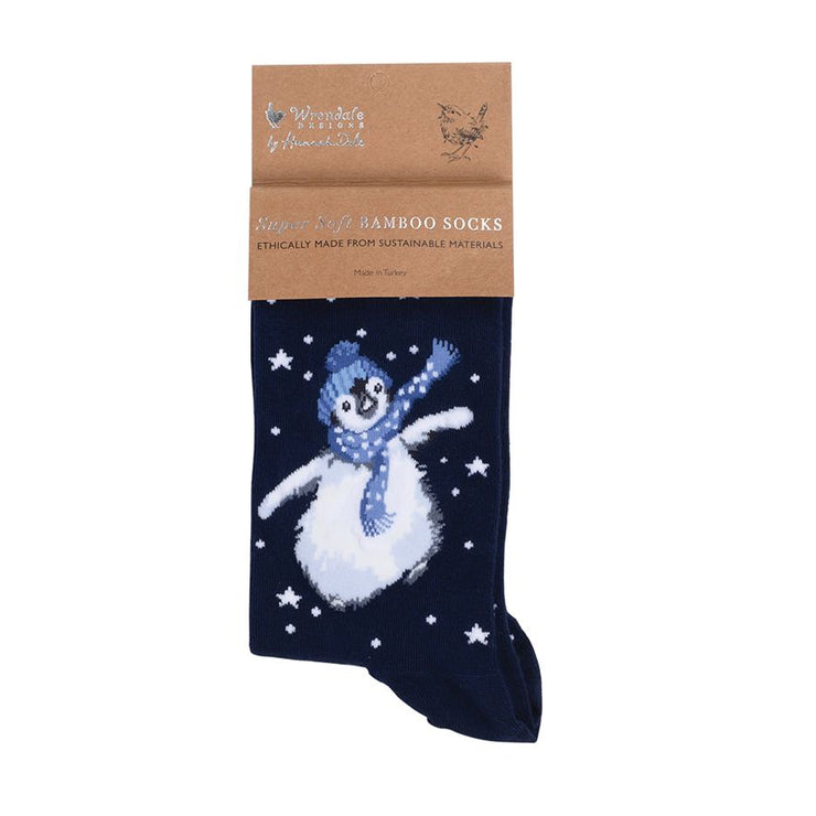 Winter Wonderland Penguin Christmas Bamboo Socks