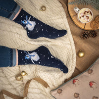 Winter Wonderland Penguin Christmas Bamboo Socks