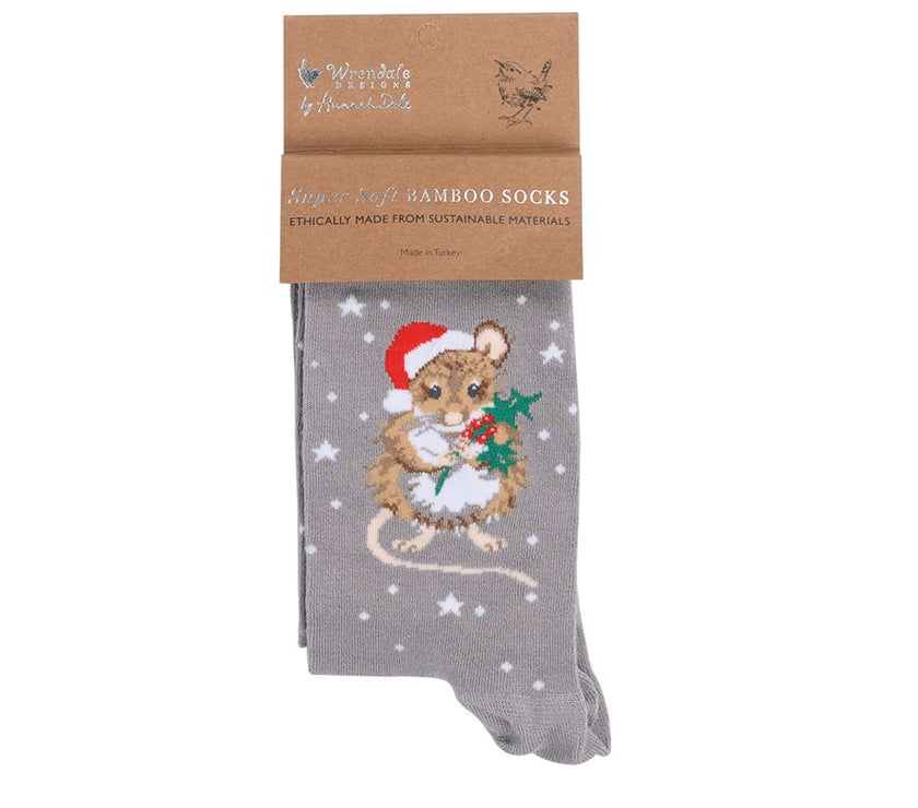Festive Mouse Christmas Bamboo Socks