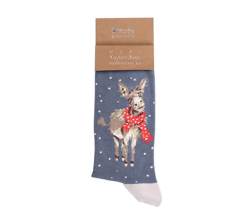 Men's Donkey Christmas Bamboo Socks