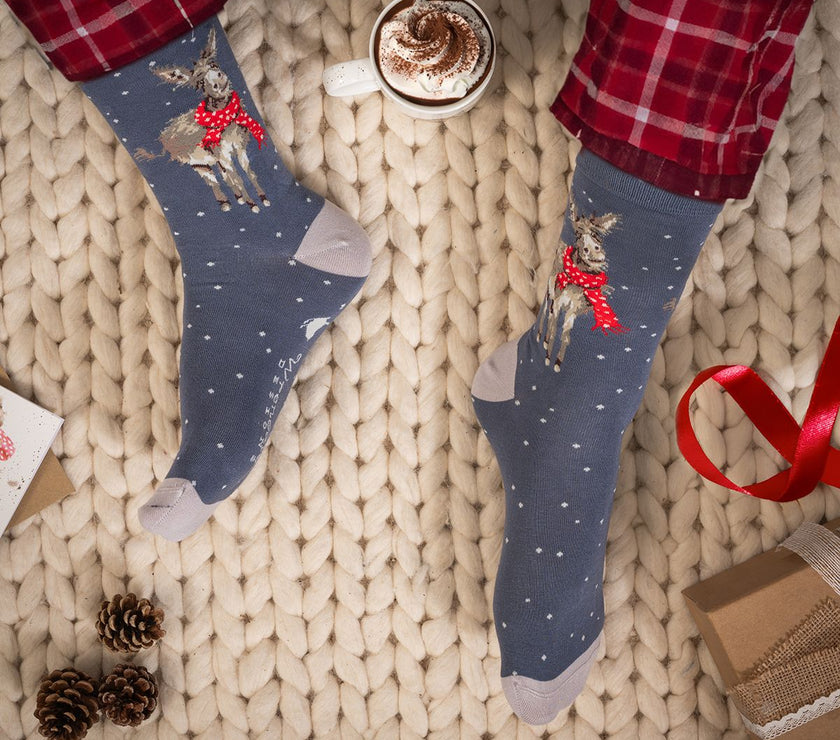 Men's Donkey Christmas Bamboo Socks