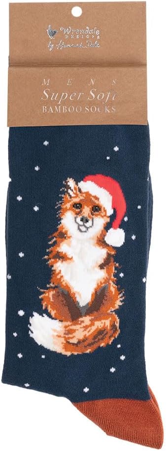 Male Fox Christmas Bamboo Socks