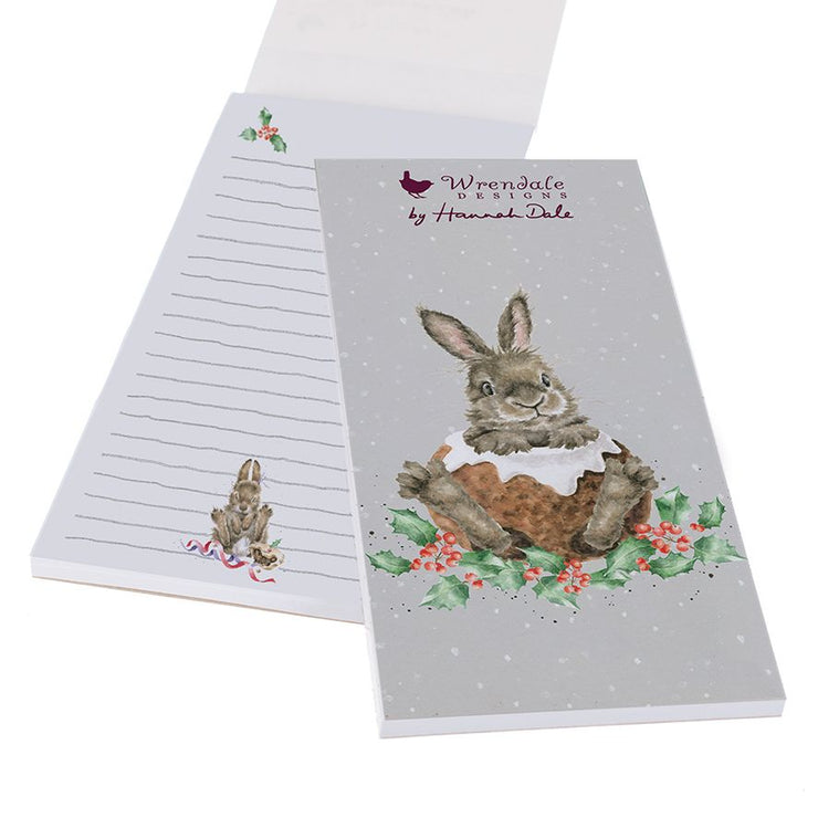 Little Pudding Rabbit Festive Shopping List Pad