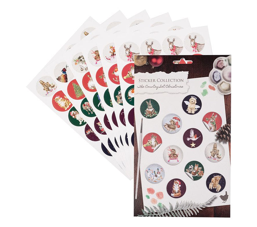 Country Set Christmas Stickers