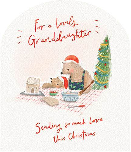 Granddaughter Baking Bears Christmas Card - House of Cards