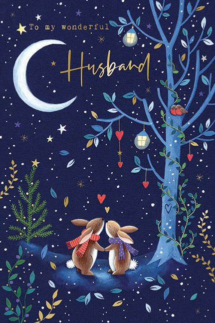 Husband Woodland Christmas Card