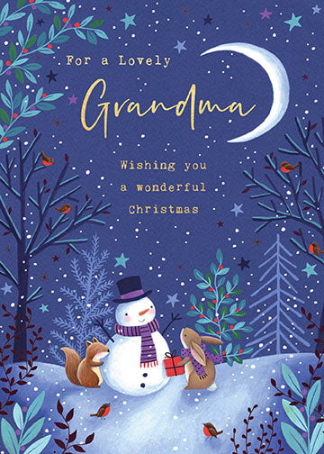 Grandma Woodland Christmas Card