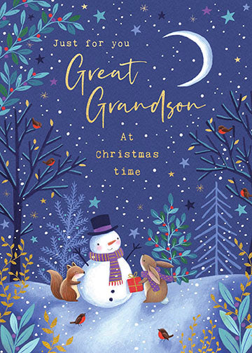 Great Grandson Woodland Christmas Card
