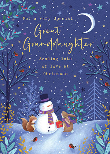 Great Granddaughter Woodland Christmas Card