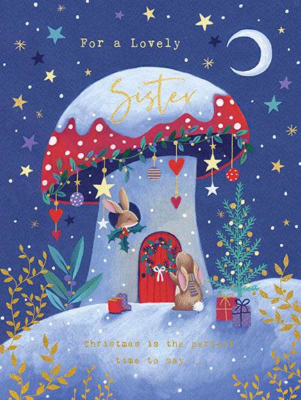 Sister Woodland Christmas Card - House of Cards