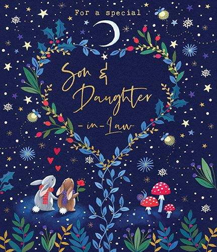 Son and Daughter-In-Law Woodland Christmas Card