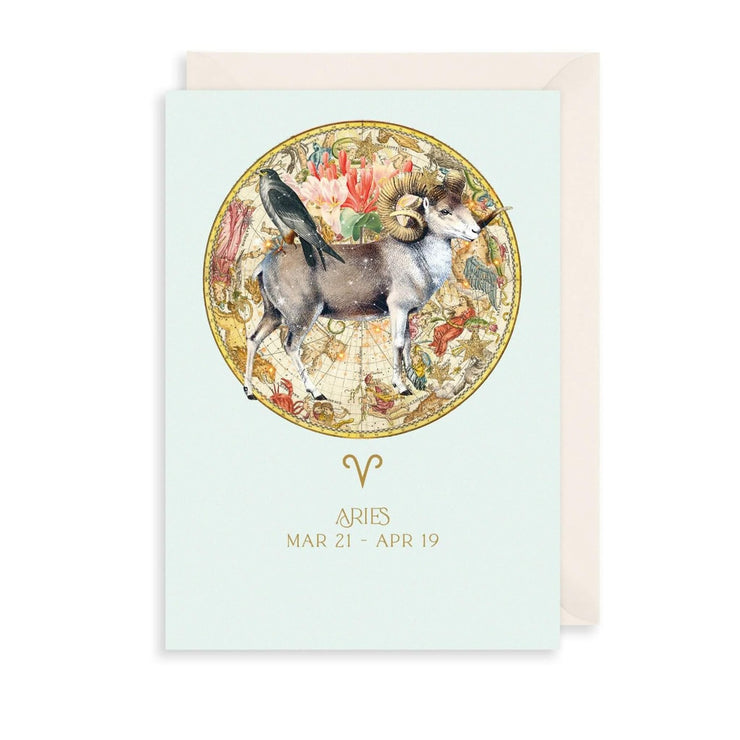 Zodiac Aries Birthday Card