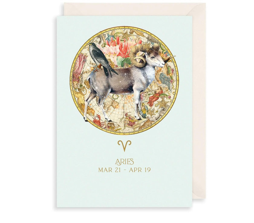 Zodiac Aries Birthday Card